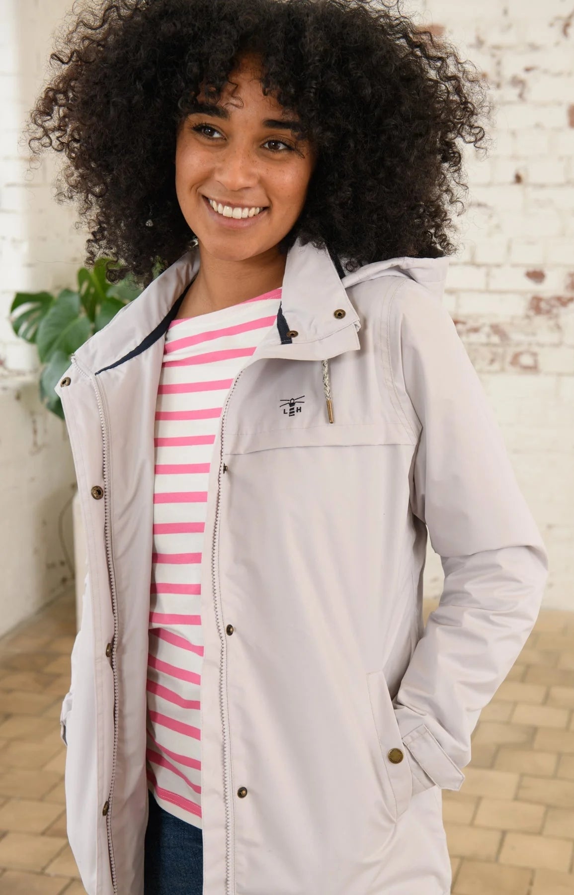 Light pink women's rain jacket best sale