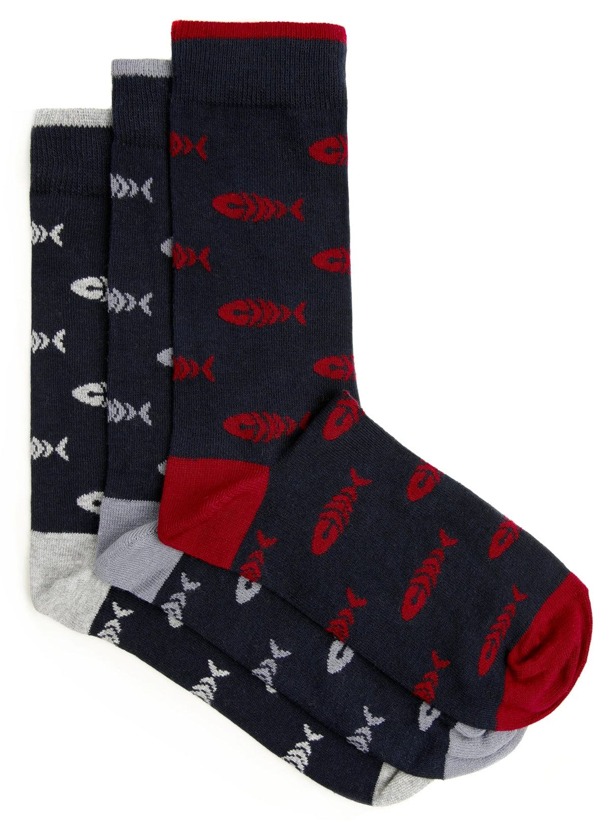 Weird Fish Mens 'Ronan' 3 Pack Socks - Navy / Red / Grey – Salt Cellar  Clothing