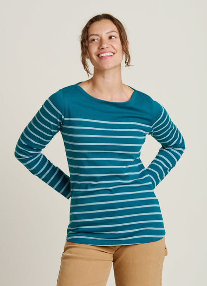 Brakeburn Womens Harbour Stripe Tee - Teal