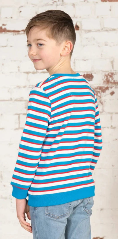 Lighthouse Kids Finn Jersey Stripe Sweatshirt - Blue / Red / White