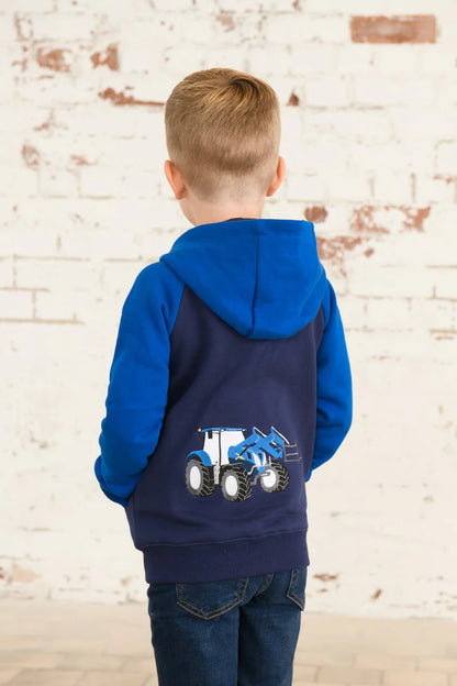 Lighthouse Kids Jackson Full Zip Hoodie - Blue Tractor