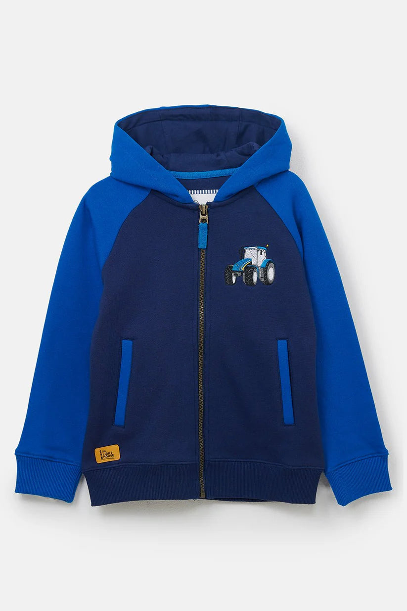 Lighthouse Kids Jackson Full Zip Hoodie - Blue Tractor