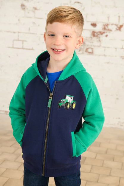 Lighthouse Kids Jackson Full Zip Hoodie - Green Tractor