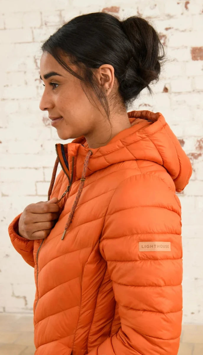 Lighthouse Womens Laurel Padded Hooded Coat - Burnt Orange