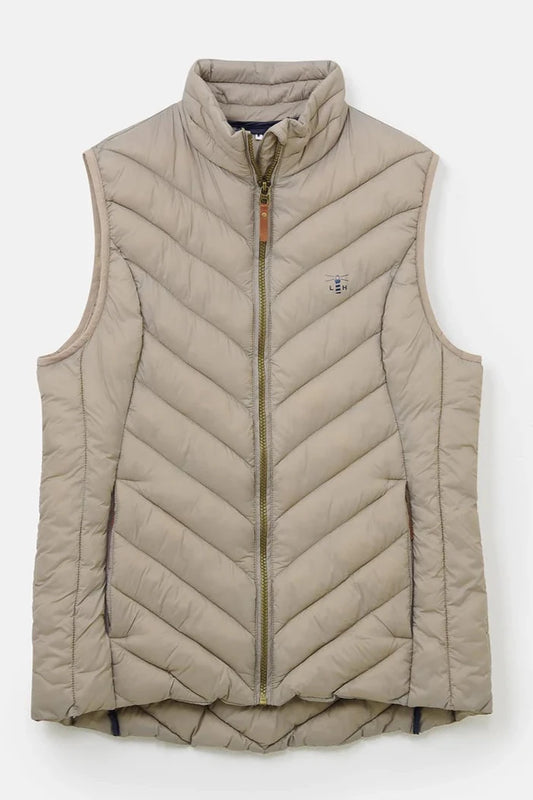 womens lighthouse lightly padded mocha gilet with pockets 