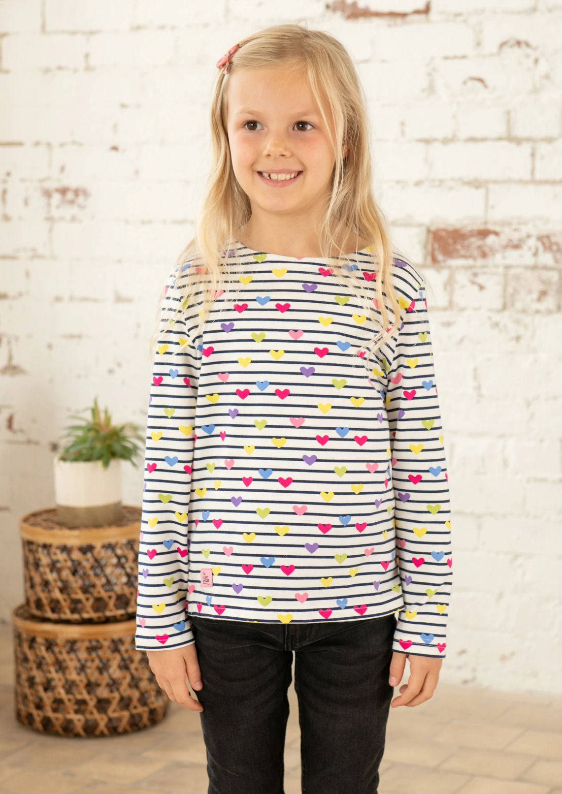 Lighthouse Kids Causeway Long Sleeve Tee - Heart Print