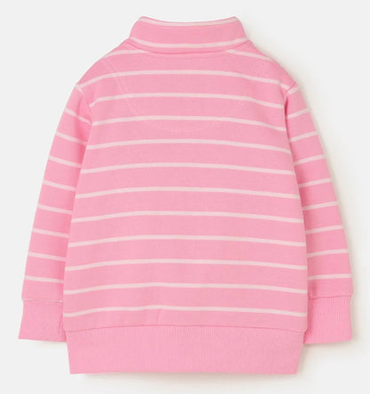 Pink and white stripey kids Ava sweatshirt from Lighthouse.