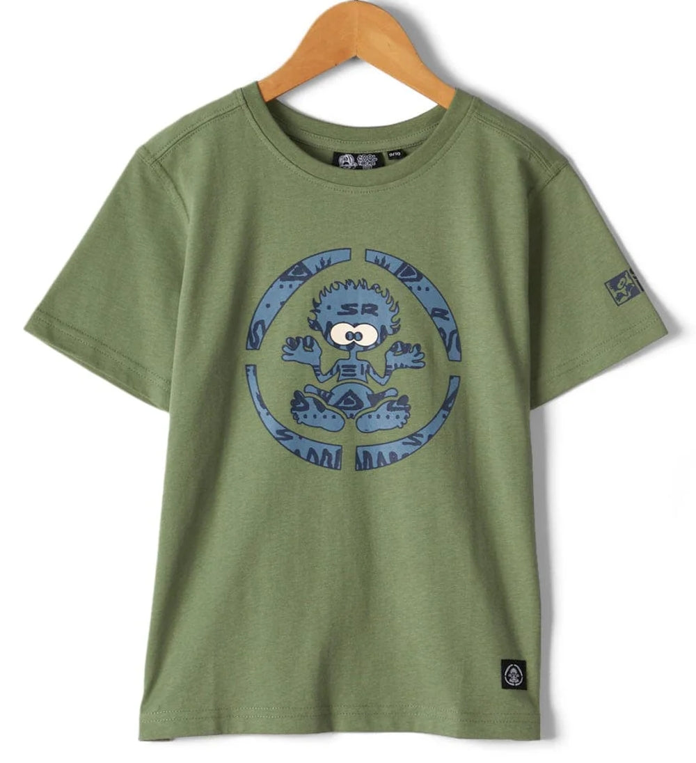 Saltrock kid's short sleeve round neck Target Marks Tok character print tee in Green.