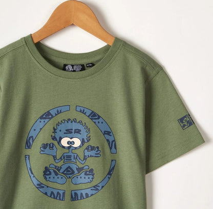 Saltrock kid's Green Target Marks Tok character printed t-shirt.