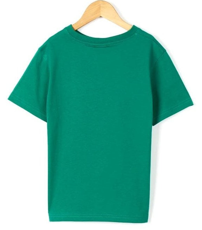 Children's Bright Green Saltrock Tok Stripe short sleeve tee with print across the chest.