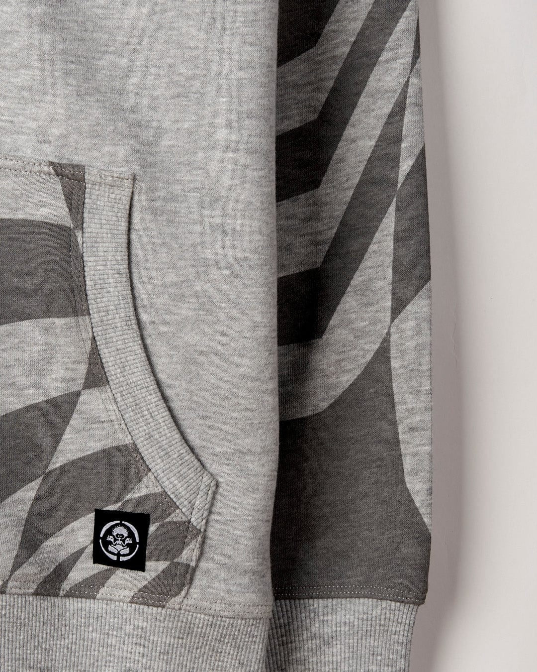 Saltrock kids zip through Grip It hoodie in Grey with check pattern.