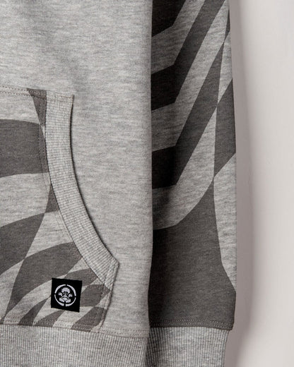 Saltrock kids zip through Grip It hoodie in Grey with check pattern.