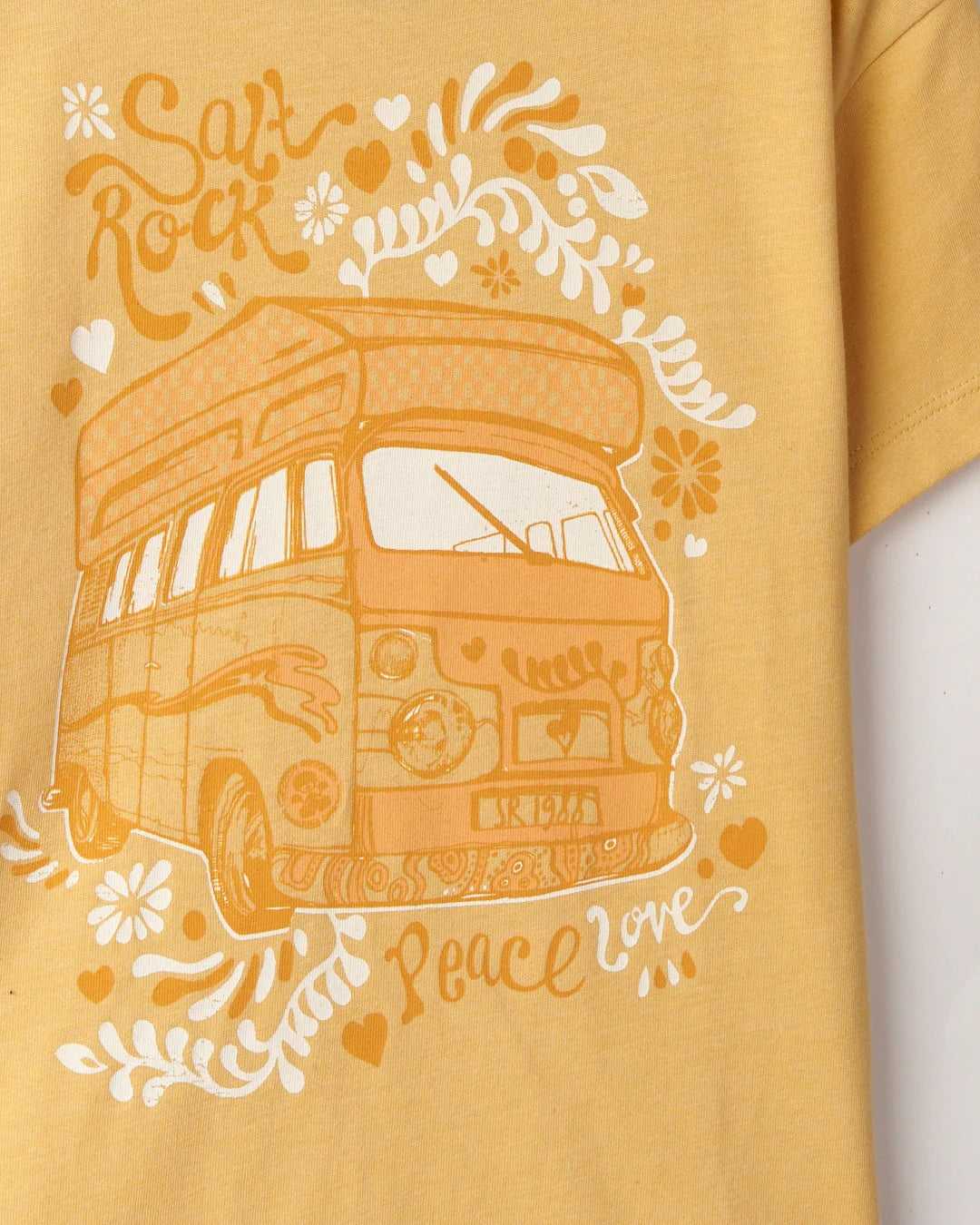 Children's Saltrock Tahiti Van short sleeve tee in yellow with campervan print.