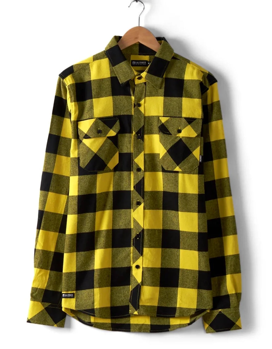 Saltrock Mens Jak Long Sleeve Check Shirt - Yellow