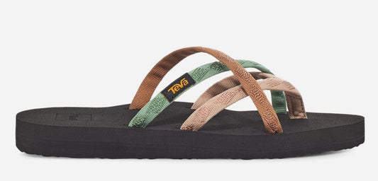 Teva women's Olowahu webbing multi strap sandals in Maple Sugar Multi.