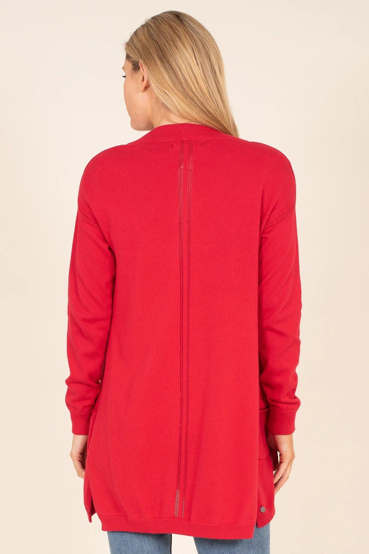 Red longline cardigan on sale uk