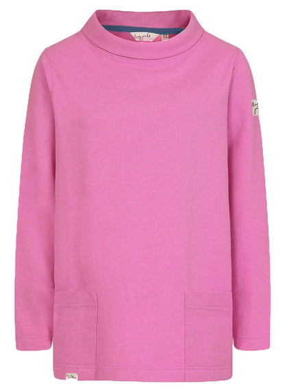 Lazy Jacks Womens LJ94 Roll Neck Sweatshirt - Raspberry