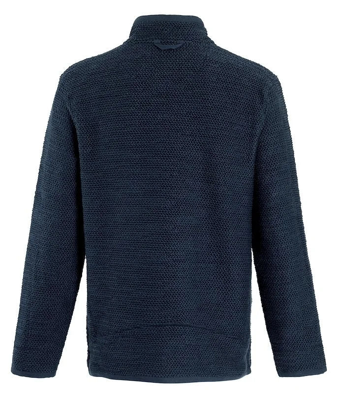 Weird Fish Mens 'Stern' 1/4 Zip Macaroni Knitted Top - Navy