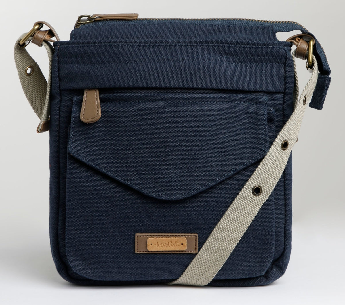 Corfe Washed Canvas Purse Navy | Weird Fish